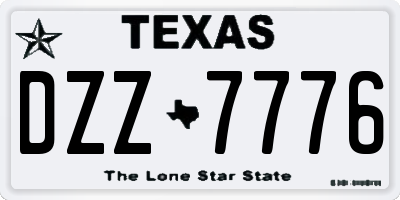 TX license plate DZZ7776