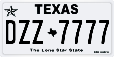 TX license plate DZZ7777