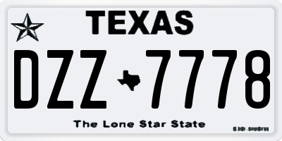 TX license plate DZZ7778