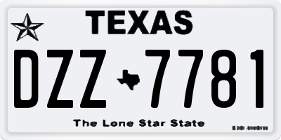 TX license plate DZZ7781