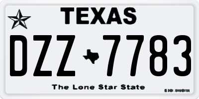 TX license plate DZZ7783