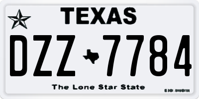 TX license plate DZZ7784