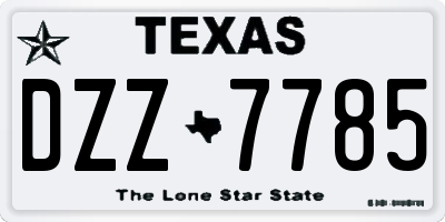 TX license plate DZZ7785