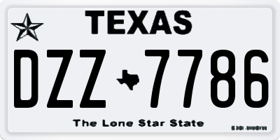 TX license plate DZZ7786