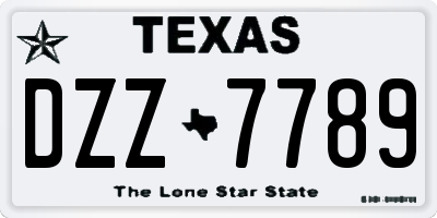 TX license plate DZZ7789