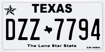 TX license plate DZZ7794