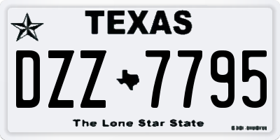 TX license plate DZZ7795