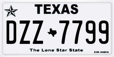 TX license plate DZZ7799