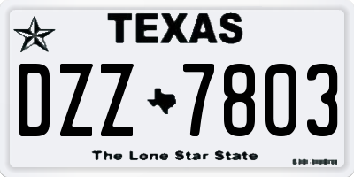 TX license plate DZZ7803