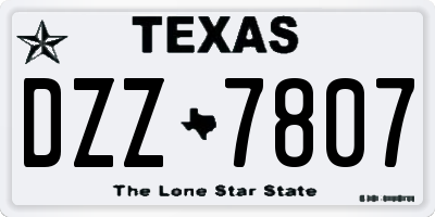 TX license plate DZZ7807