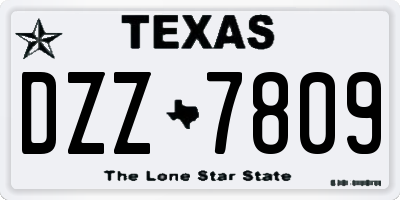 TX license plate DZZ7809