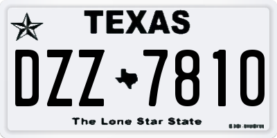 TX license plate DZZ7810