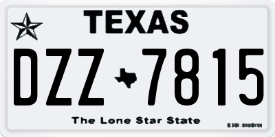 TX license plate DZZ7815