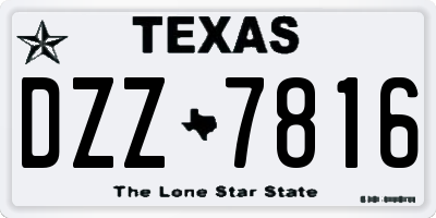 TX license plate DZZ7816