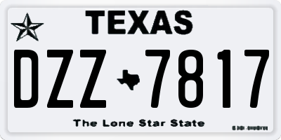 TX license plate DZZ7817