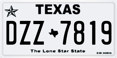 TX license plate DZZ7819