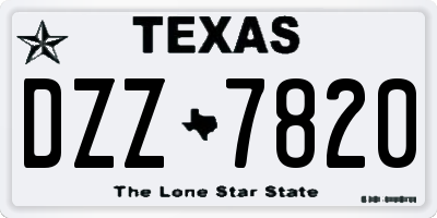 TX license plate DZZ7820