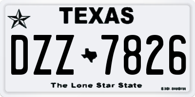 TX license plate DZZ7826