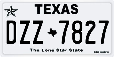 TX license plate DZZ7827