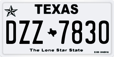 TX license plate DZZ7830