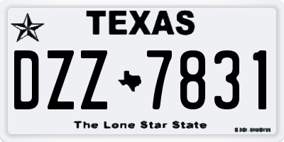 TX license plate DZZ7831