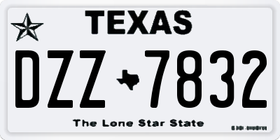 TX license plate DZZ7832