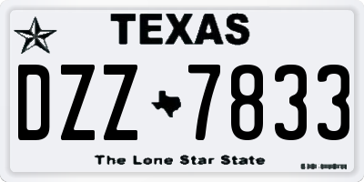 TX license plate DZZ7833