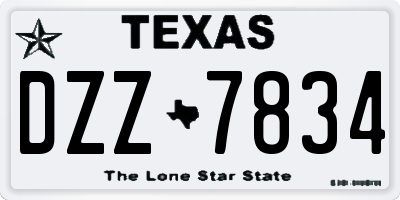 TX license plate DZZ7834