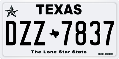 TX license plate DZZ7837