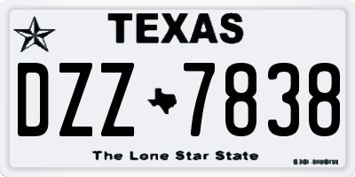 TX license plate DZZ7838