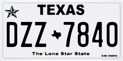 TX license plate DZZ7840