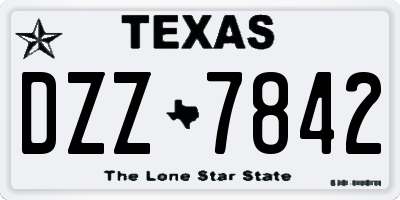 TX license plate DZZ7842