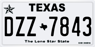 TX license plate DZZ7843