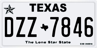 TX license plate DZZ7846