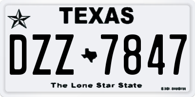 TX license plate DZZ7847