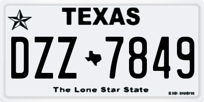 TX license plate DZZ7849
