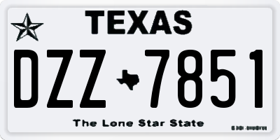 TX license plate DZZ7851