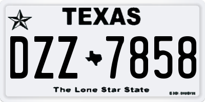 TX license plate DZZ7858