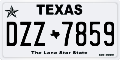 TX license plate DZZ7859