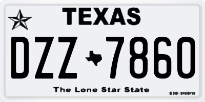 TX license plate DZZ7860