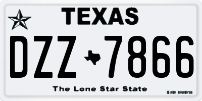 TX license plate DZZ7866