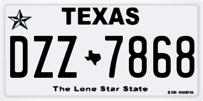 TX license plate DZZ7868