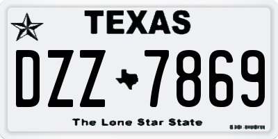 TX license plate DZZ7869