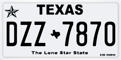 TX license plate DZZ7870