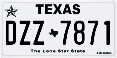 TX license plate DZZ7871