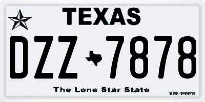 TX license plate DZZ7878
