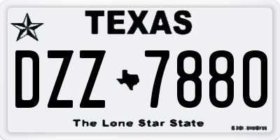 TX license plate DZZ7880