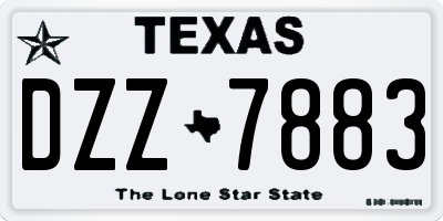 TX license plate DZZ7883