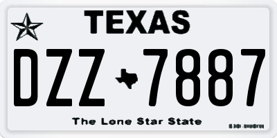 TX license plate DZZ7887
