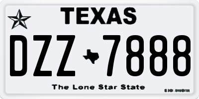 TX license plate DZZ7888